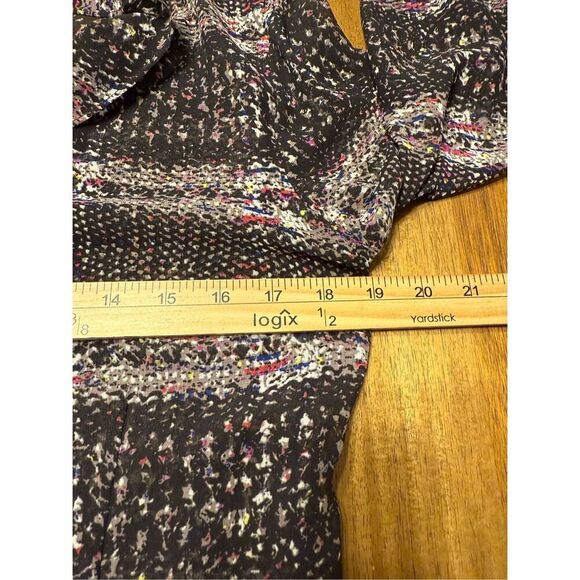 CAbi Paris Sheer Blouse #3249 Size Small Black Pink Button Down Long Sleeve Top - Picture 5 of 6